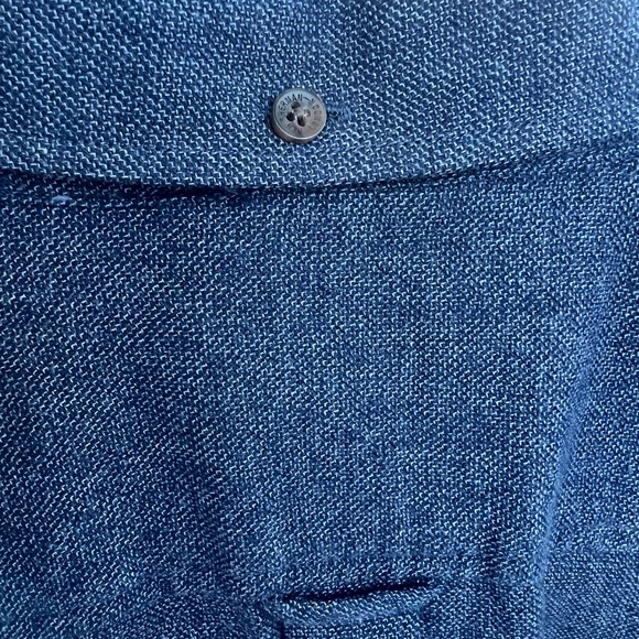 Ben Sherman Blue Chambray Denim LS Shirt Medium - Picture 5 of 5